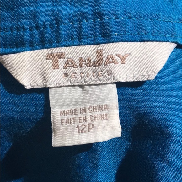 Tanjay Petite Blue Jacket 12p 3/4 sleeve - Picture 6 of 6